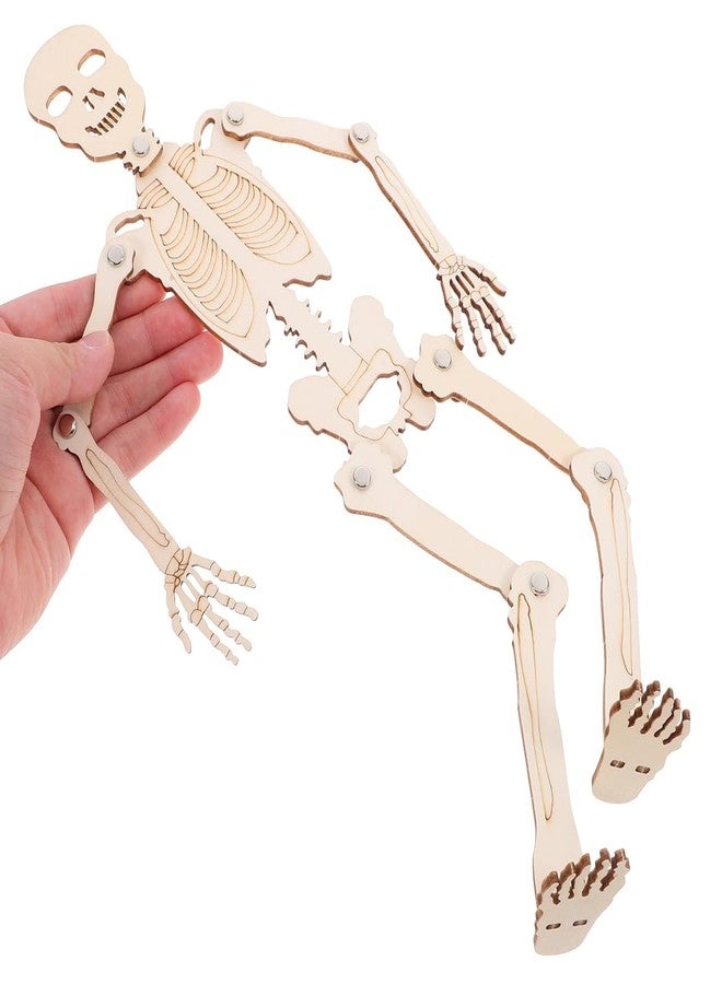 ياردوي مجموعة أدوات تعليمية لتجميع الهيكل العظمي الخشبي من ياردوي، نموذج تشريحي بشري للأطفال، بيج، 13.4 بوصة، أداة تعليمية للحرف اليدوية وتعلم الهيكل العظمي - Image 4